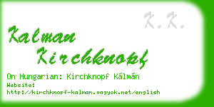 kalman kirchknopf business card