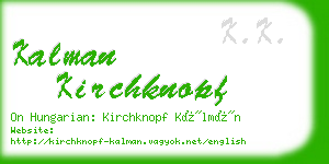 kalman kirchknopf business card